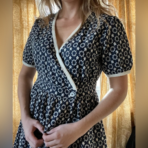 Vintage handmade blue retro dress - Picture 2 of 9